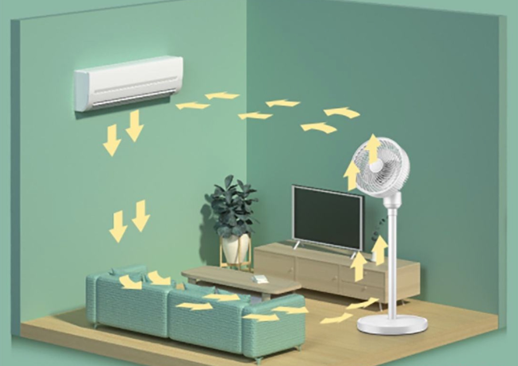 電風(fēng)扇可以增加室內(nèi)空氣流動