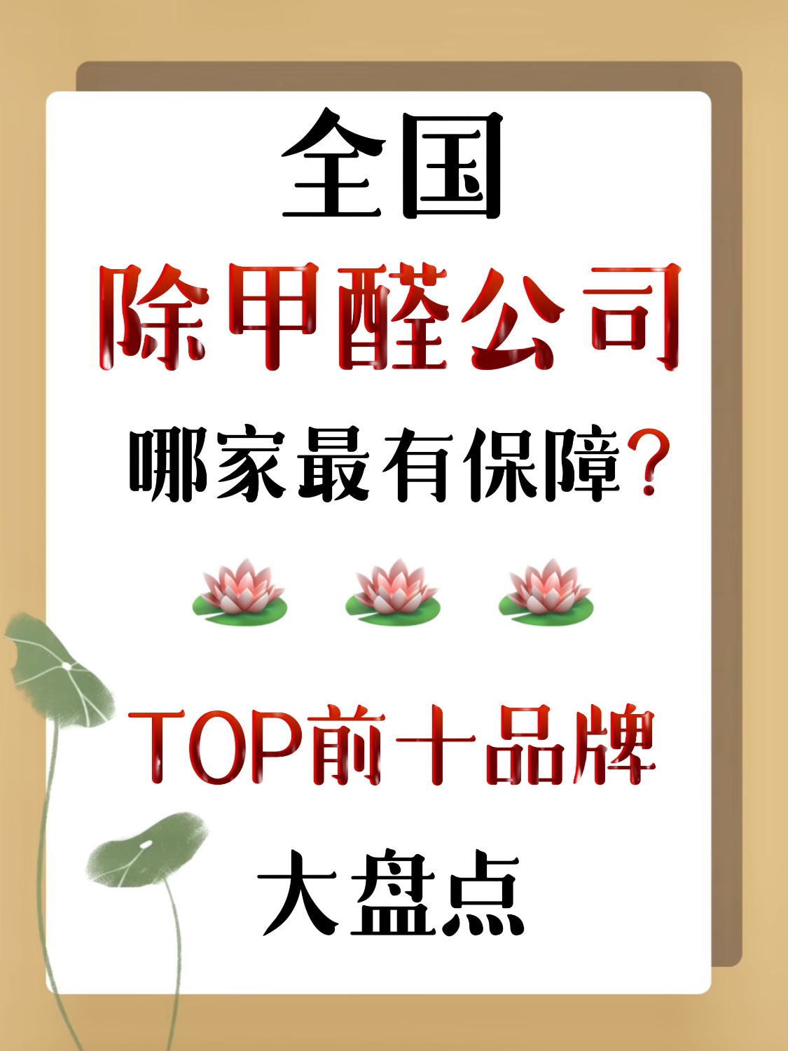 全國(guó)除甲醛公司哪家有保障？TOP前十裝修甲醛治理品牌大盤點(diǎn)